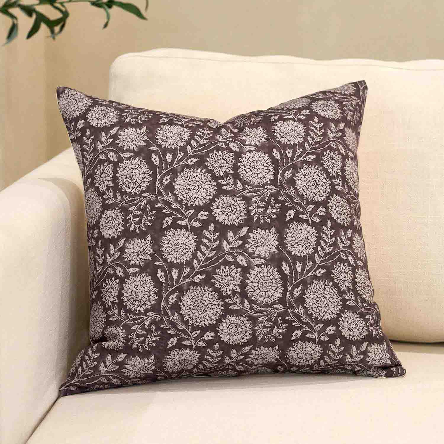 Gubbio Charming Vintage Floral Embroidered Pillow Cover-