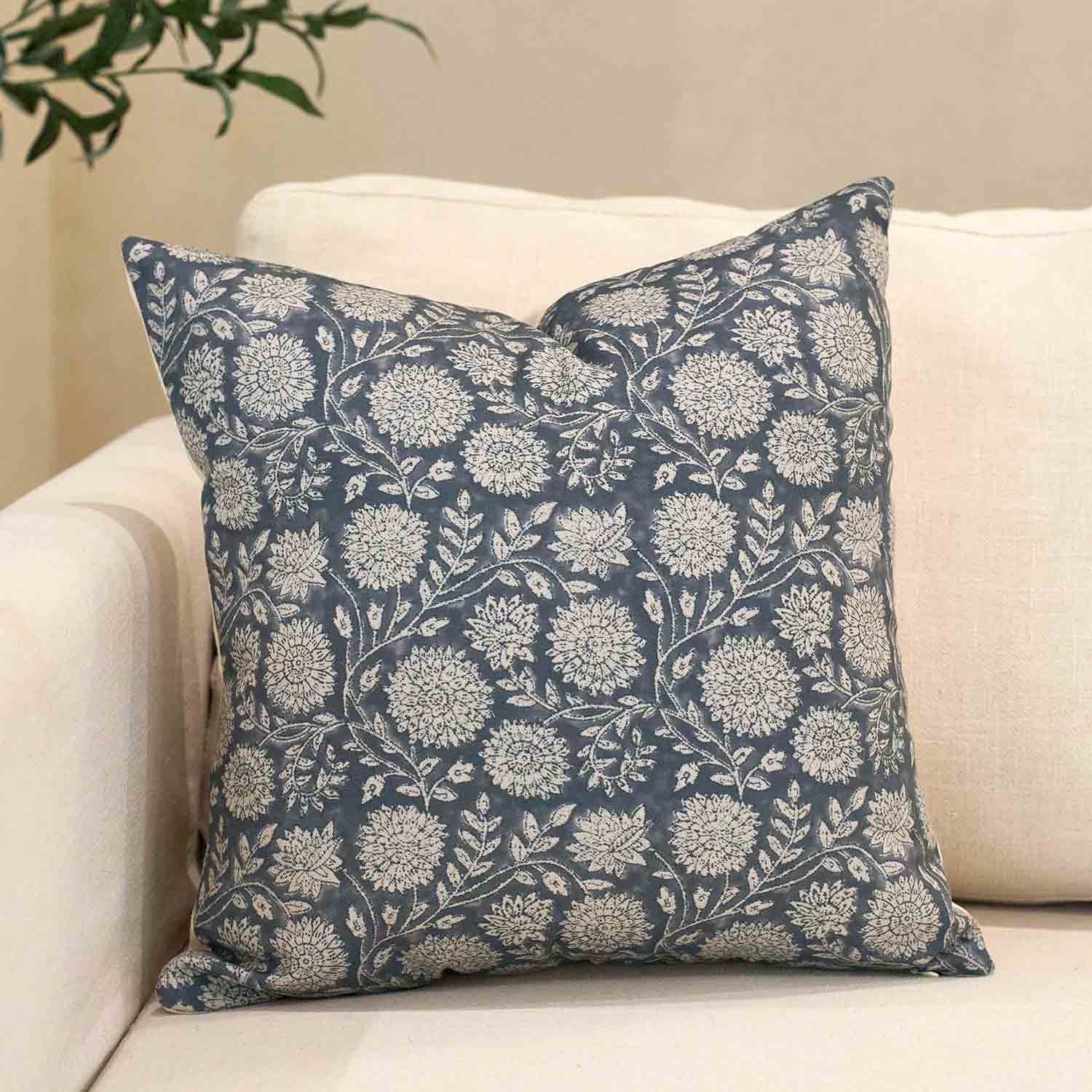 Gubbio Charming Vintage Floral Embroidered Pillow Cover-