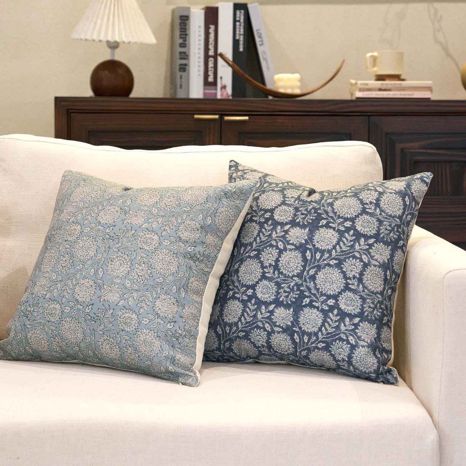 Gubbio Charming Vintage Floral Embroidered Pillow Cover-