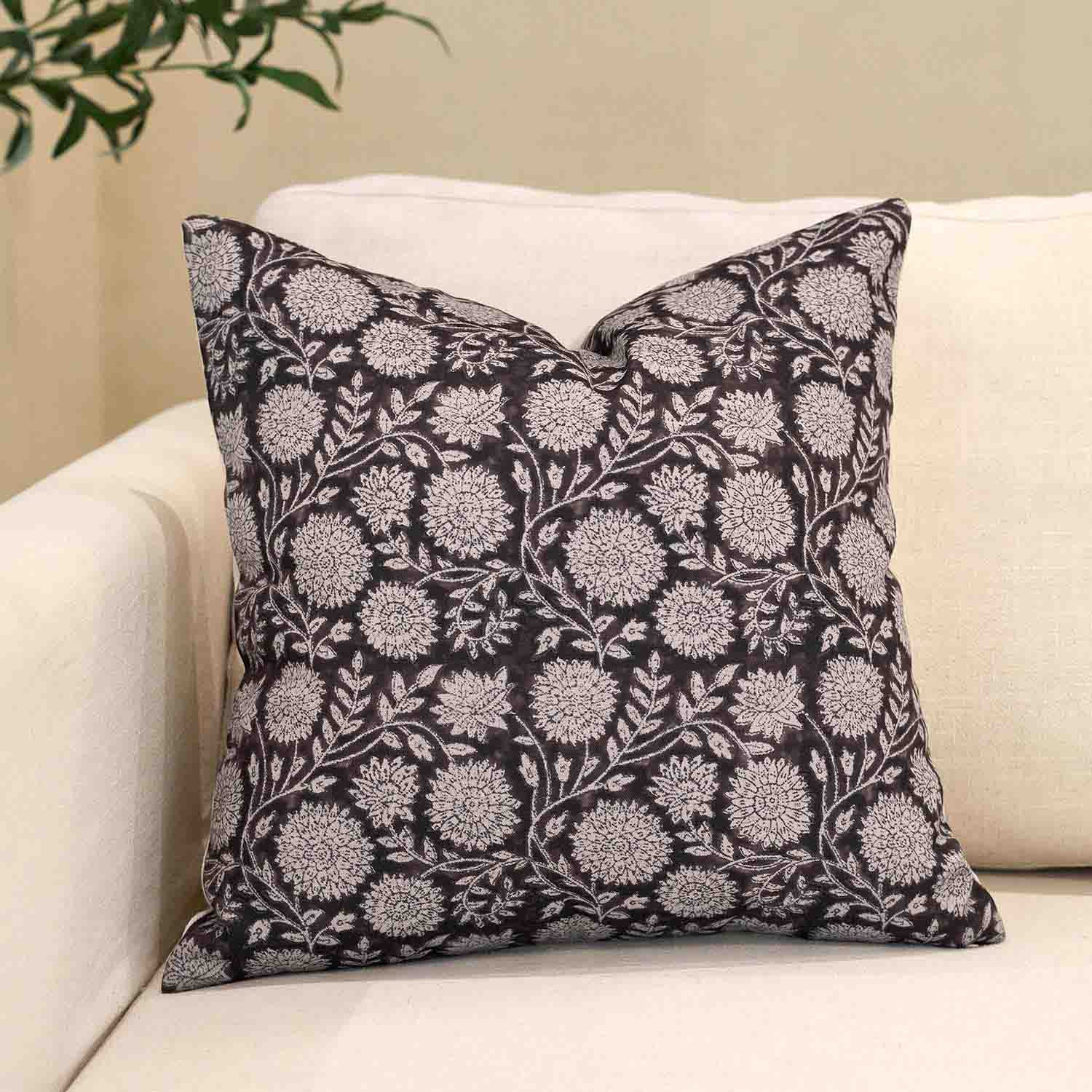 Gubbio Charming Vintage Floral Embroidered Pillow Cover-