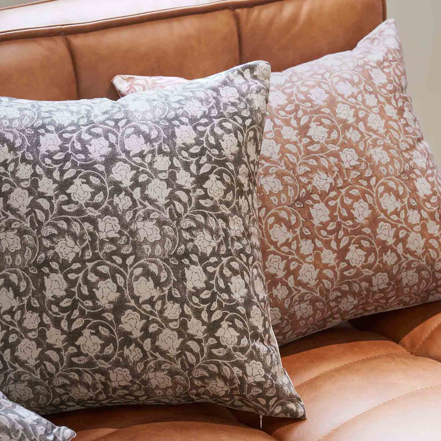 Lierna Elegant Tranquil Sophisticated Floral Printed Pillow Cover-