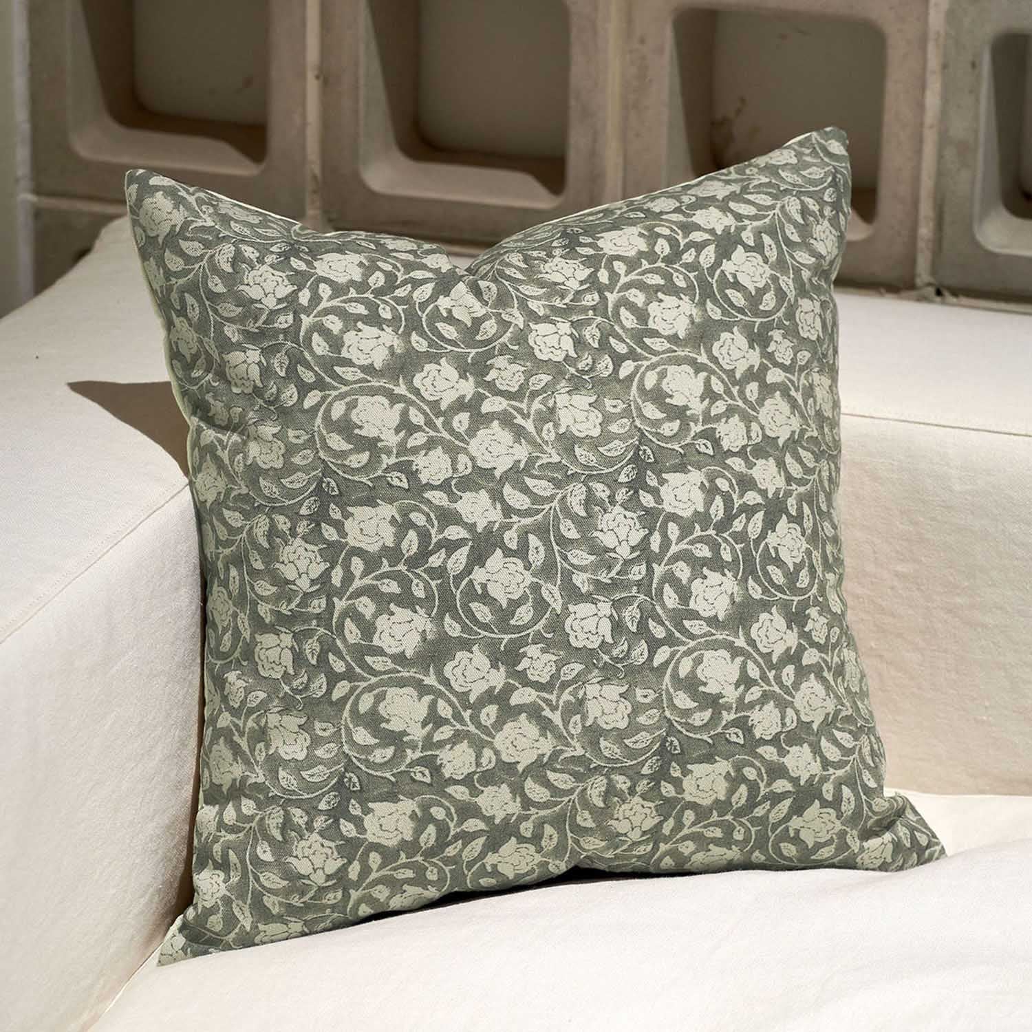 Lierna Elegant Tranquil Sophisticated Floral Printed Pillow Cover-