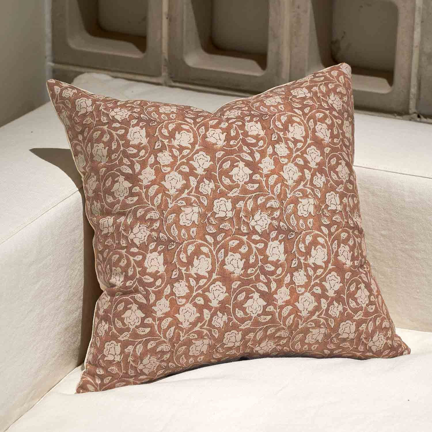 Lierna Elegant Tranquil Sophisticated Floral Printed Pillow Cover-