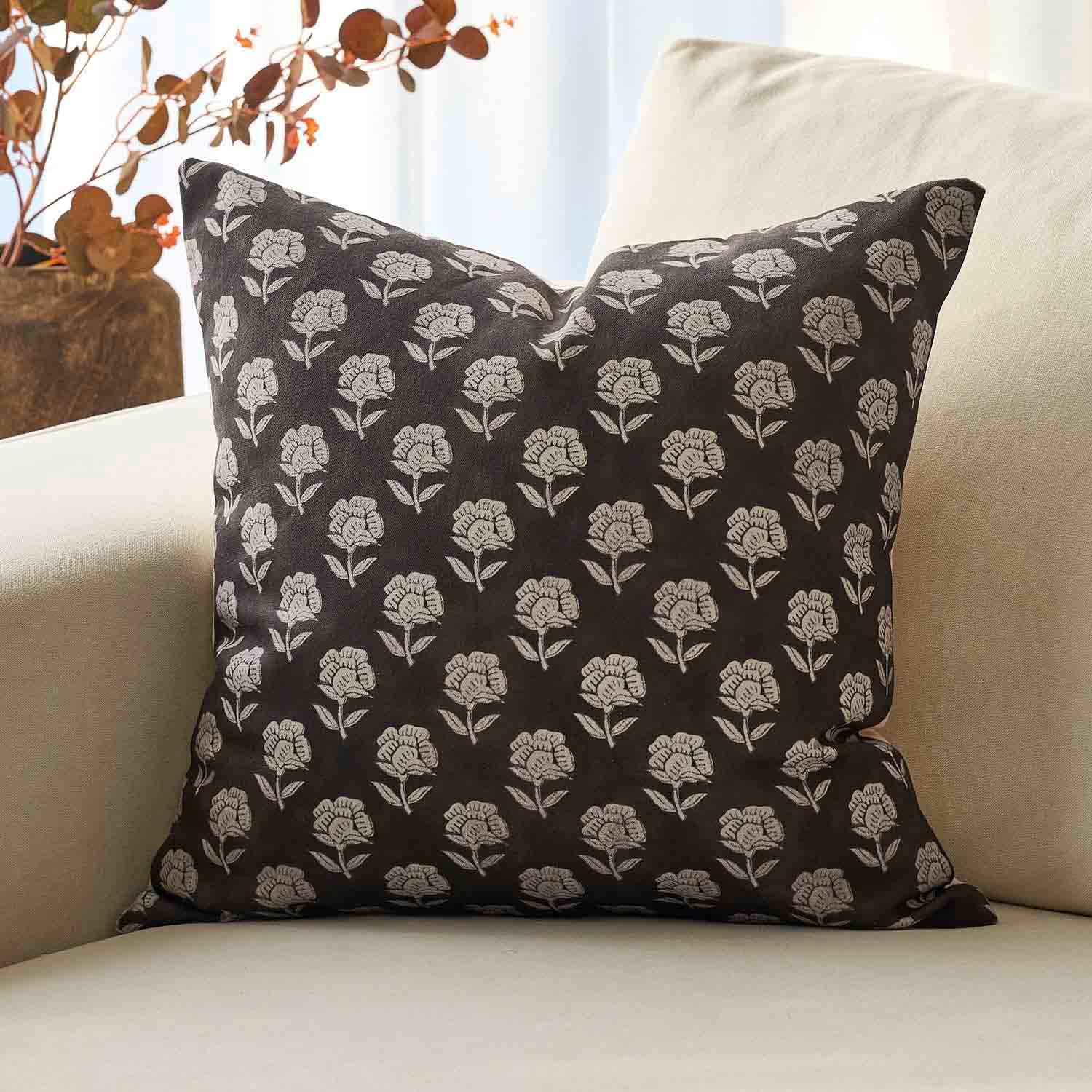 Monza Rustic Elegance Serene Floral Pillow Cover-