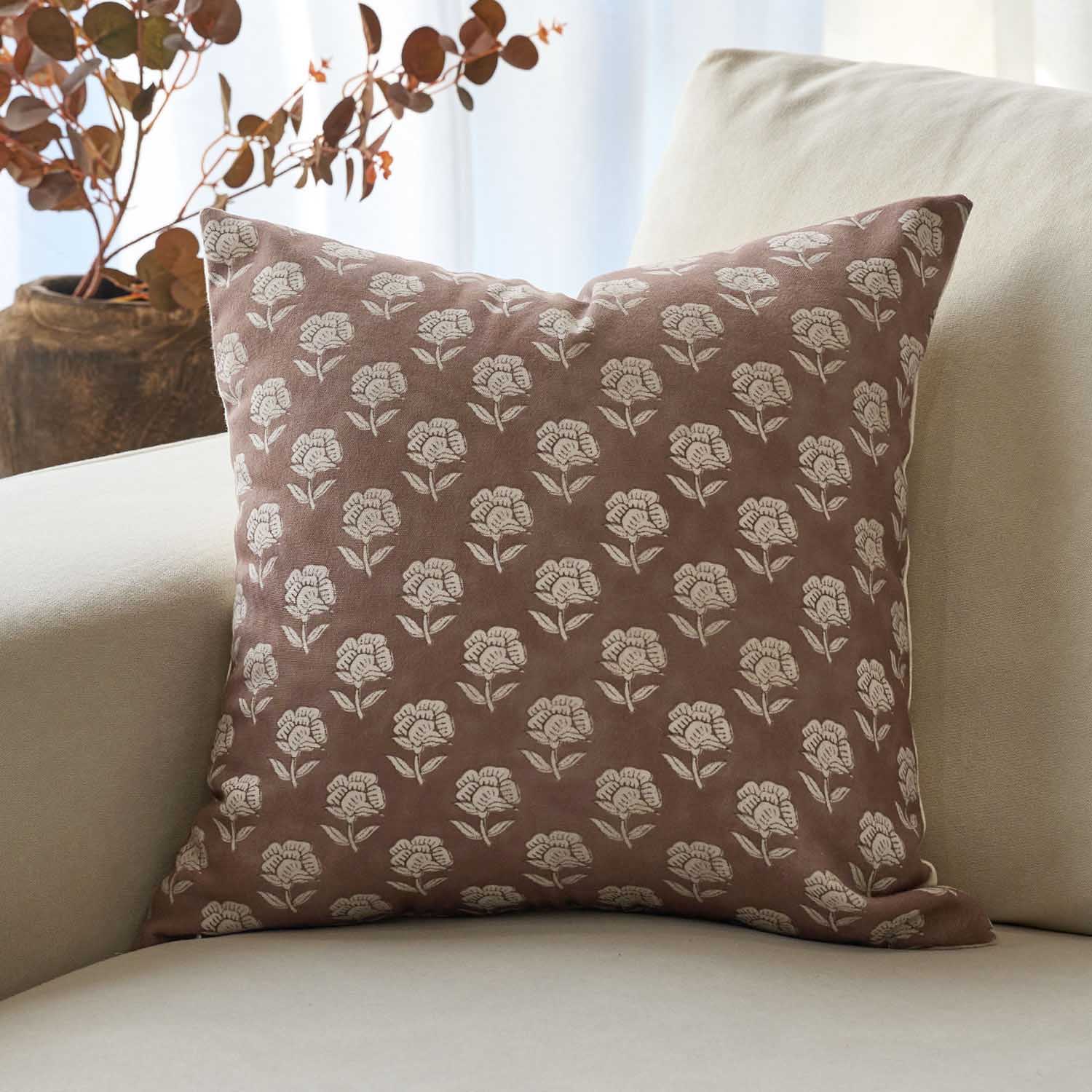 Monza Rustic Elegance Serene Floral Pillow Cover-