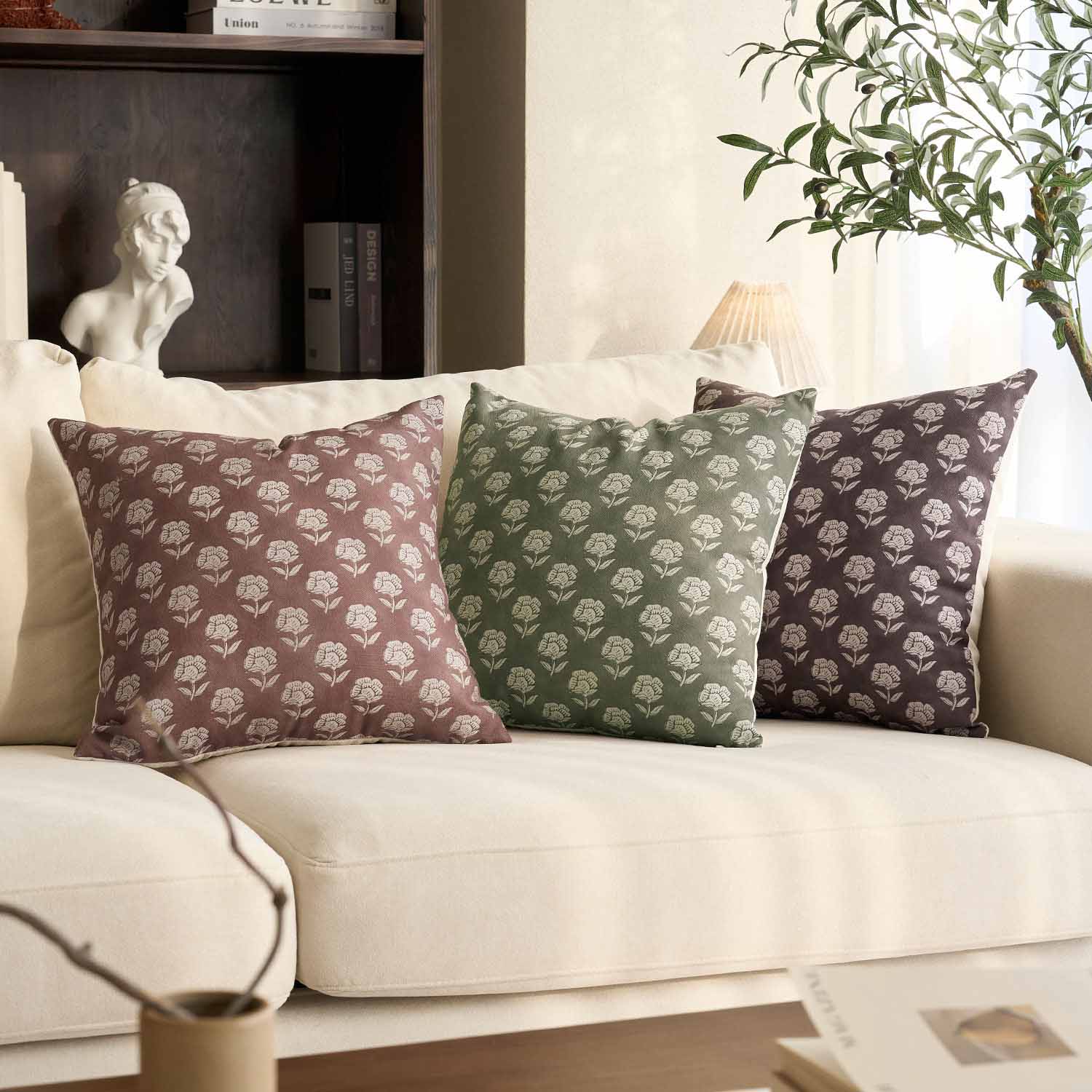 Monza Rustic Elegance Serene Floral Pillow Cover-