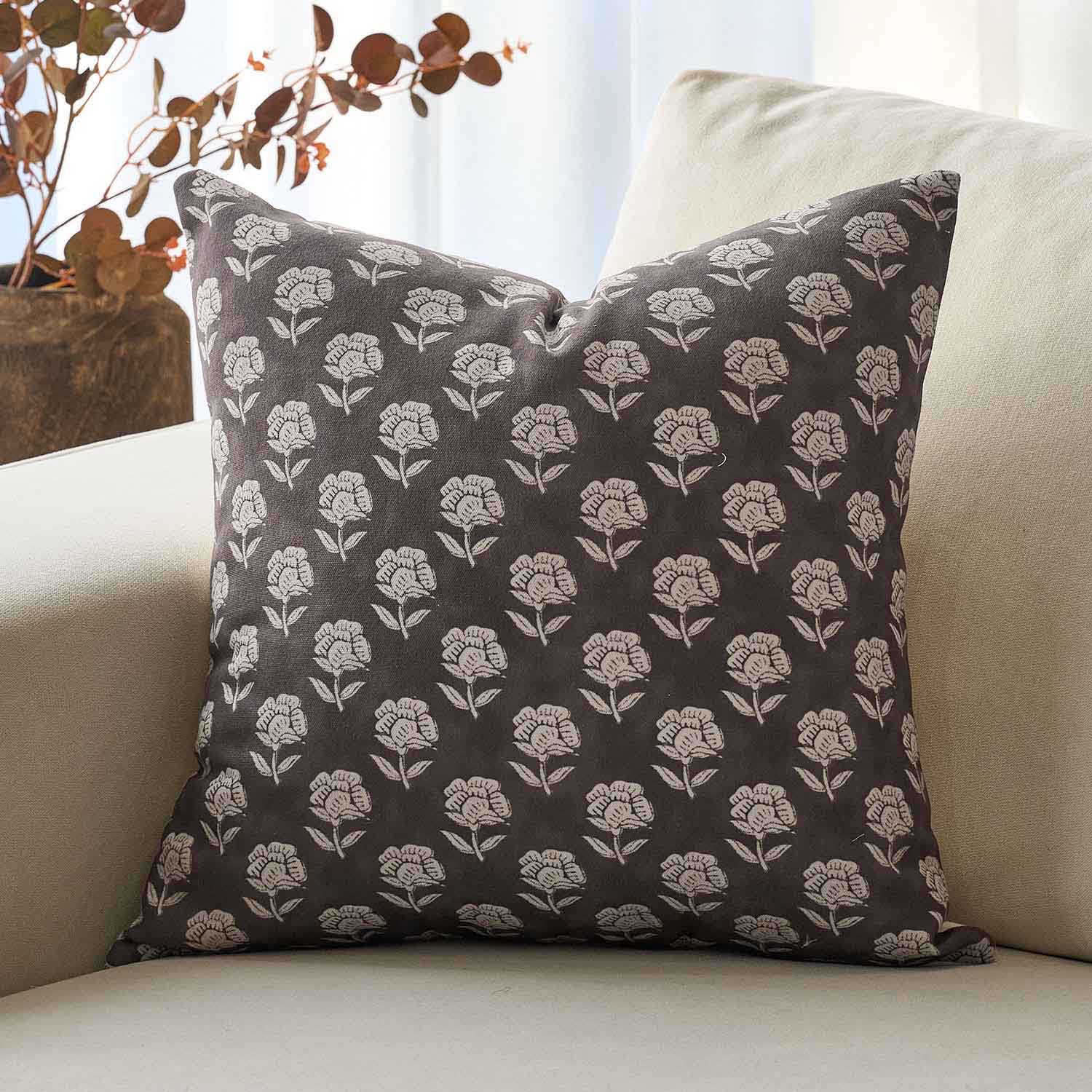 Monza Rustic Elegance Serene Floral Pillow Cover-