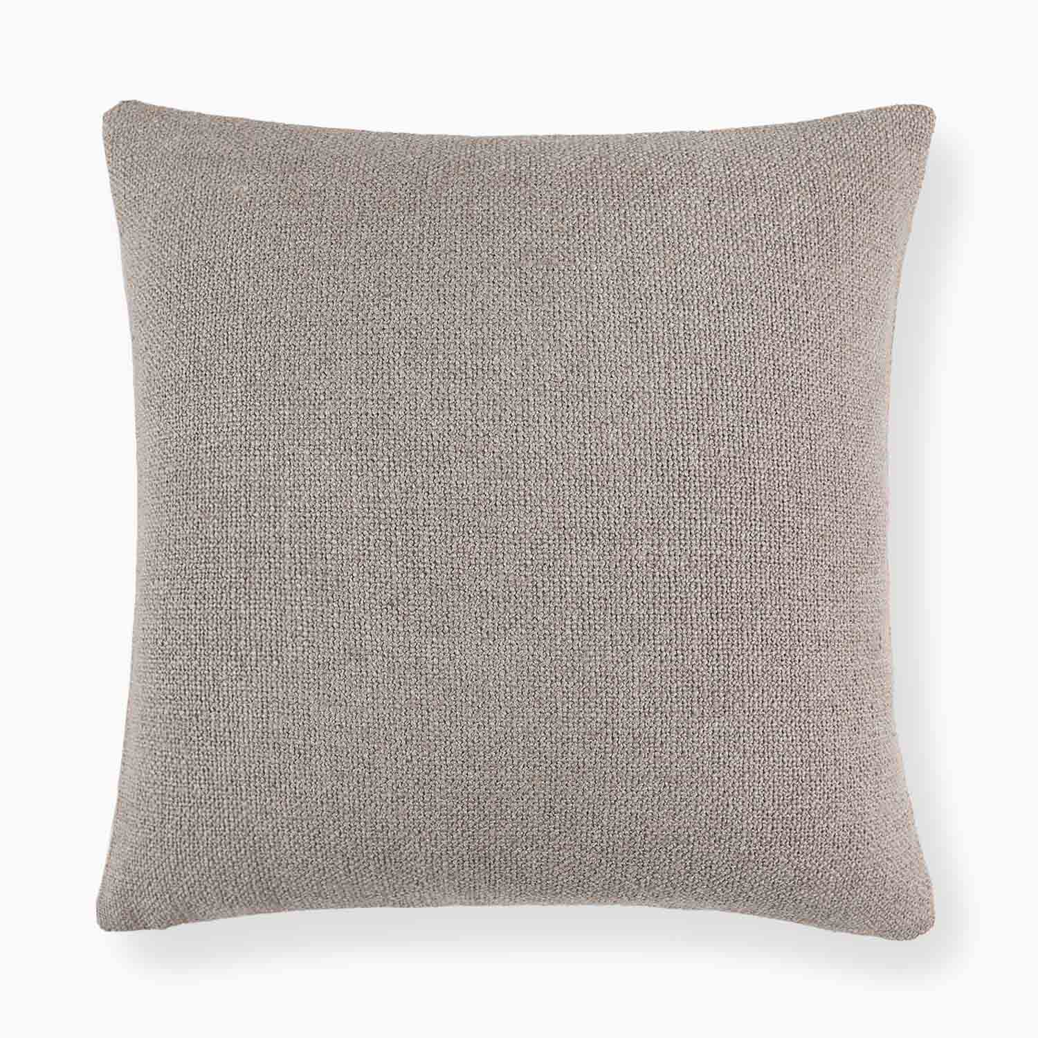 Warm Gray Boucle Natural Linen Pillow Cover